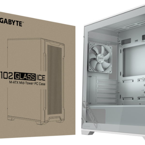 Кутия Gigabyte C102 Glass ICE, Mid-Tower