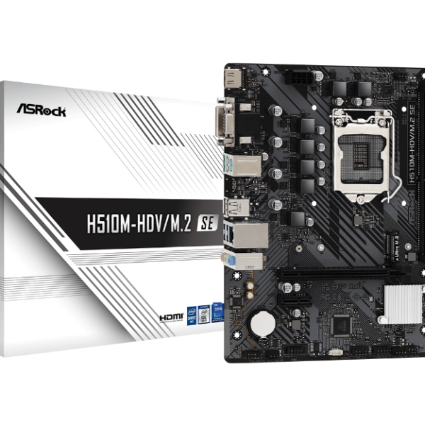 Дънна платка ASRock H510M-HDV/M.2 SE, LGA1200, DDR4, mATX