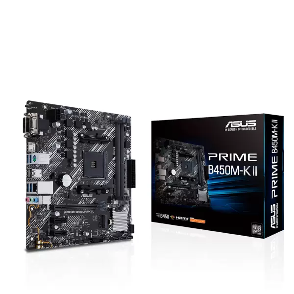 Дънна платка ASUS PRIME B450M-K II, AM4, DDR4