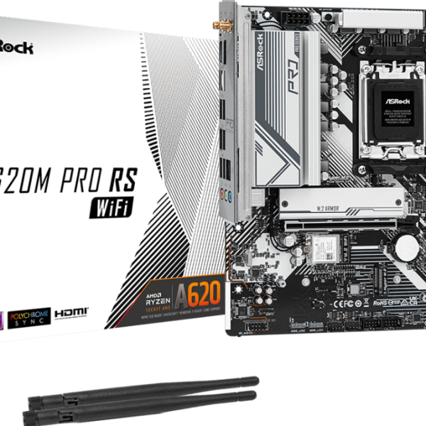 Дънна платка ASROCK A620M Pro RS WiFi, Socket AM5, mATX, 4xDDR5