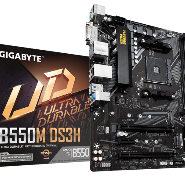 Дънна платка GIGABYTE B550M DS3H, Socket AM4, 4 x DDR4