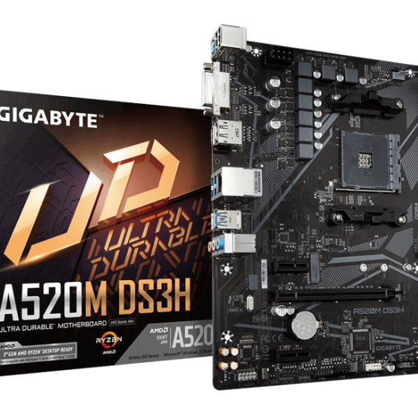 Дънна платка GIGABYTE A520M-DS3H V2, Socket AM4