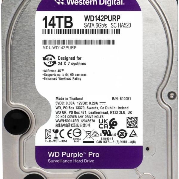 Хард диск WD Purple Pro Surveillance, 14 TB, 256MB, SATA 3