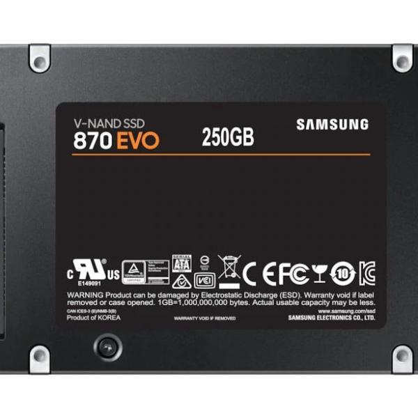 SSD SAMSUNG 870 EVO SATA 2.5”, 250GB, SATA 6 Gb/s, MZ-77E250B/EU