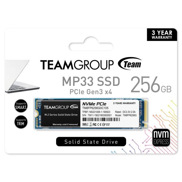 SSD Team Group MP33, M.2 2280 256GB PCI-e 3.0 x4 NVMe